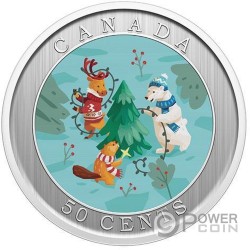 TRIMMING THE HOLIDAY TREE Metal Coin 50 Cents Canada 2024