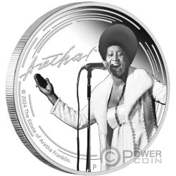 ARETHA FRANKLIN 1 Oz Moneda Plata 1$ Tuvalu 2024