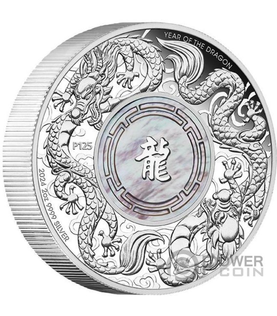 DOUBLE DRAGON 2 Oz Moneda Plata 2$ Australia 2024