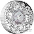 DOUBLE DRAGON 2 Oz Monnaie Argent 2$ Australia 2024