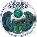 MALACHITE SCARAB Escarabeo Moneda Plata 1$ Niue 2024