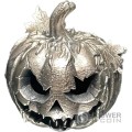 SCARY PUMPKIN 3 Oz Silver Statue