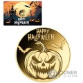 HALLOWEEN PUMPKIN 1/1000 Oz Gold Coin 3000 Francs Chad 2024