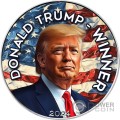 WINNER Donald Trump 1 Oz Moneda Plata 1$ USA 2024