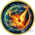 METEORITE IMPACT EARTH Terra 1 Oz Moneda Plata 5$ Tokelau 2024