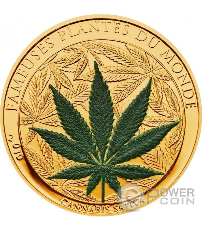 MARIHUANA Cannabis Sativa Leaf Famous Plants Smelling Coin 100