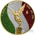 MEXICAN FLAG Diamond Dust Gilded Libertad 1 Oz Moneda Plata Mexico 2024