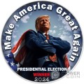 ELECTION WINNER Donald Trump 1 Oz Moneta Argento 1$ USA 2024