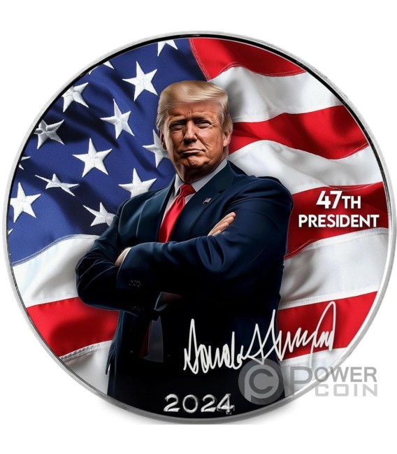 SIGNATURE Donald Trump 1 Oz Silver Coin 1 USA 2024