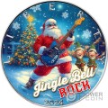 JINGLE BELL ROCK Walking Liberty Eagle 1 Oz Moneda Plata 1$ USA 2024