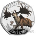 MEGALOCEROS Iconic Specimens Coloured Moneda Plata 50 Pence United Kingdom 2024