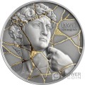 DAVID Kintsugi Art 2 Oz Moneda Plata 2000 Francs Cameroon 2025