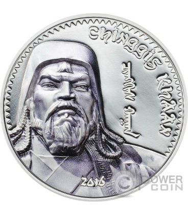 GENGHIS KHAN Chingis Chinghis Chinggis Khaan Silver Coin 1000 Togrog  Mongolia 2016