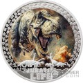 T-REX Jurassic Life 1 Oz Серебро Монета 10$ Либерия 2025