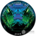 ALLIGATOR Cyber Hunters 1 Oz Moneda Plata 1$ USA 2025