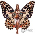 LADY BUTTERFLY Farfalla 1 Oz Moneta Argento 5 Cedis Ghana 2024