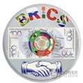 BRICS CURRENCY II Bitcoin 1 Oz Moneda Plata 2$ Niue 2024