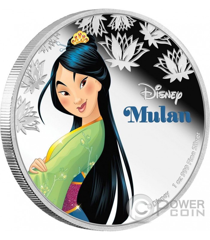 MULAN Disney Princess 1 Oz Silver Proof Coin 2$ Niue 2016