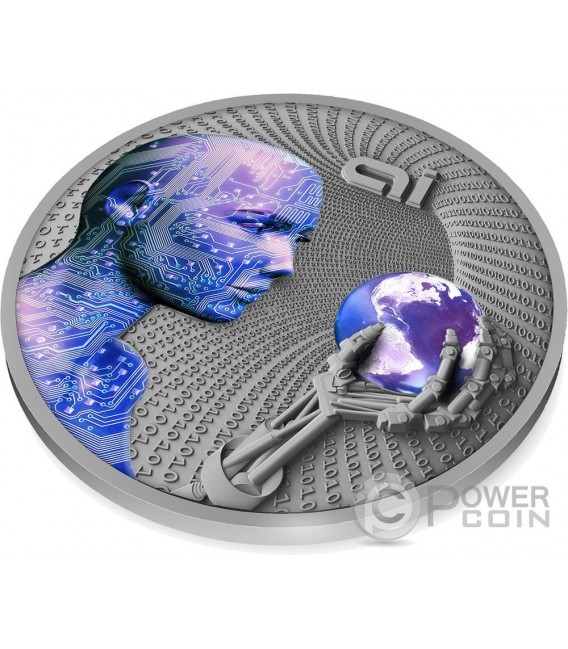 ARTIFICIAL INTELLIGENCE AI Code of the Future 2 Oz Silver Coin 2$ Niue 2016