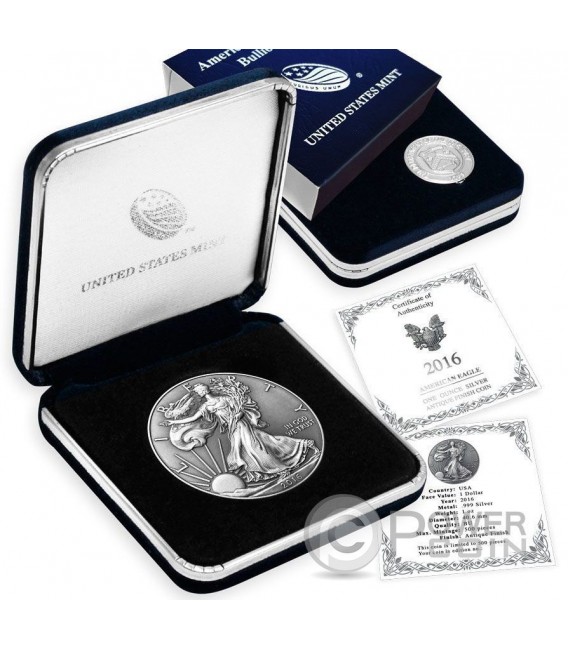 AMERICAN SILVER EAGLE Walking Liberty Antique Finish 1 Oz Silver