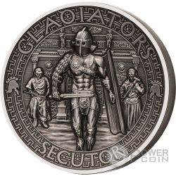 SECUTOR Chaser Gladiators 2 Oz Silver Coin 5$ Solomon Islands 2017