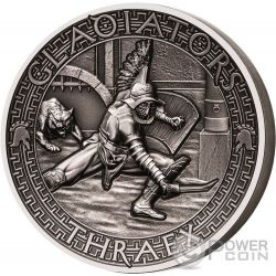 THRAEX Gladiators 2 Oz Silver Coin 5$ Solomon Islands 2017