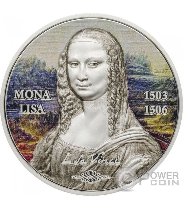 MONA LISA Gioconda Art Revived 1 Oz Silver Coin 5$ Palau 2017