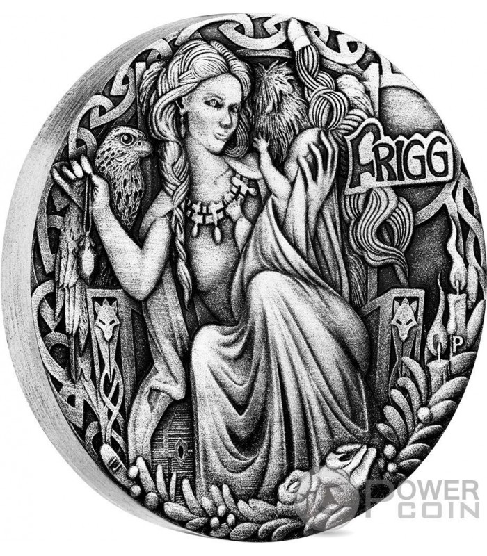 FRIGG Norse Goddesses 2 Oz Silver Coin 2$ Tuvalu 2017