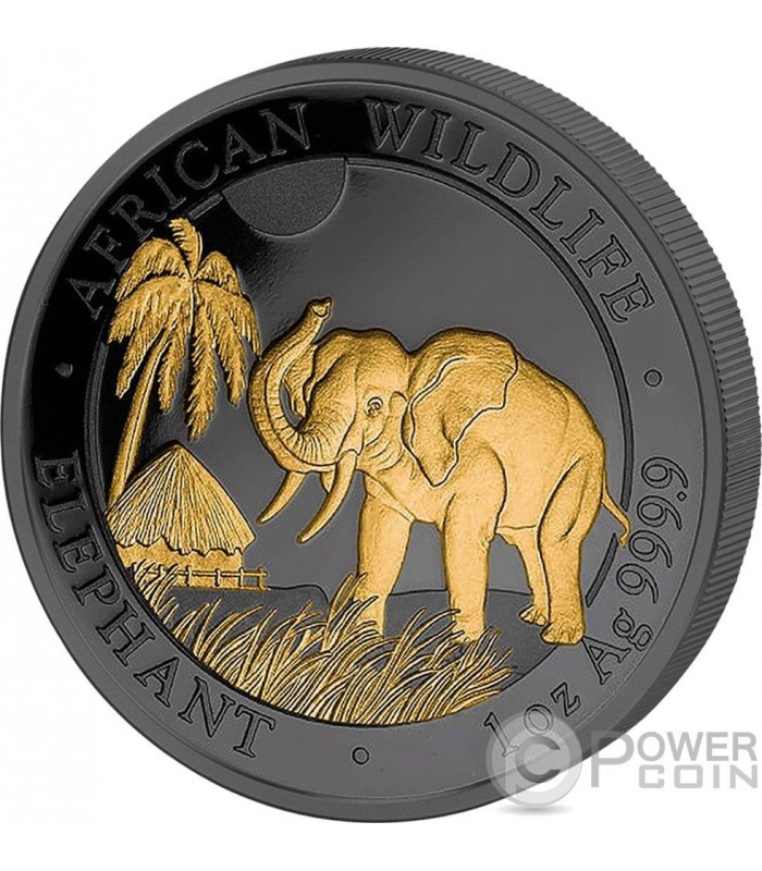 ELEPHANT Golden Enigma 1 Oz Silver Coin 100 Shillings Somalia 2017