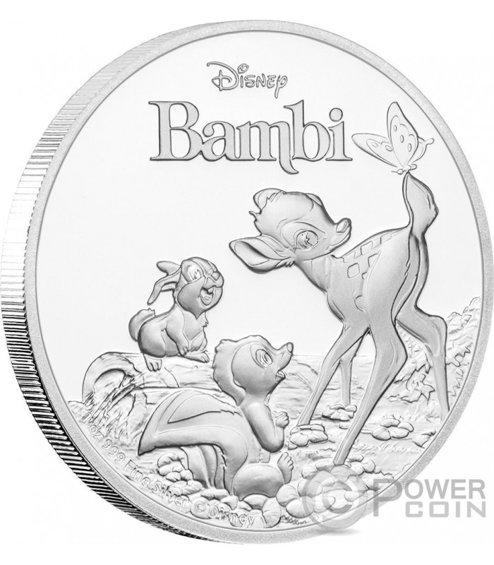 BAMBI 75th Anniversary Disney 1 Oz Silver Coin 2 Niue 2017