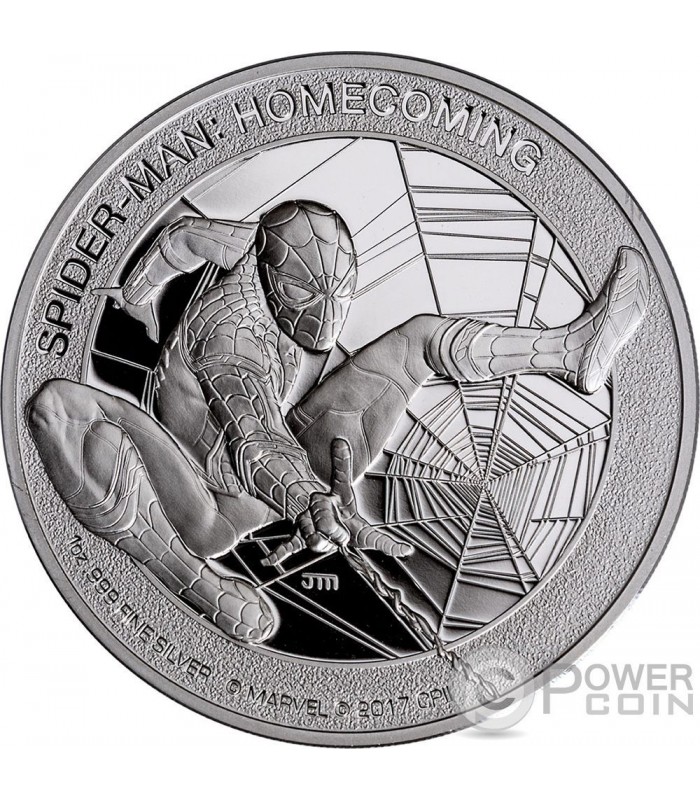 SPIDERMAN Homecoming Marvel 1 Oz Silver Coin 5 Cook Islands 2017