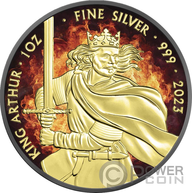 KING ARTHUR Burning Myths and Legends 1 Oz Silver Coin 2£ United Kingdom 2023