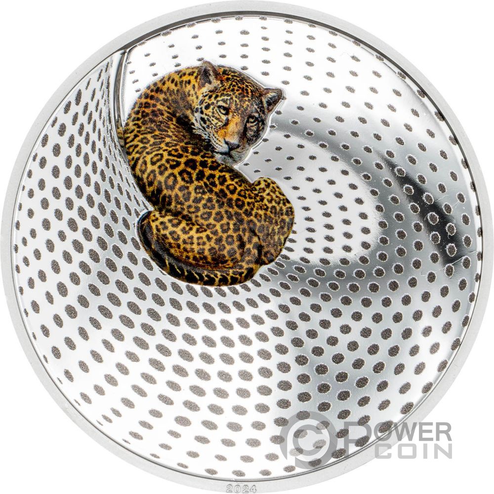 LEOPARD Camouflage of Nature 3 Oz Silver Coin 20$ Palau 2024