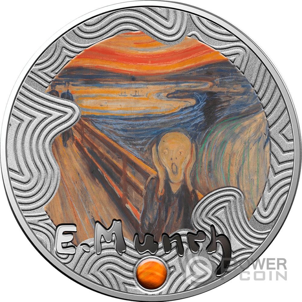 SCREAM Edvard Munch 160th Anniversary Silver Coin 500 Francs Cameroon 2024